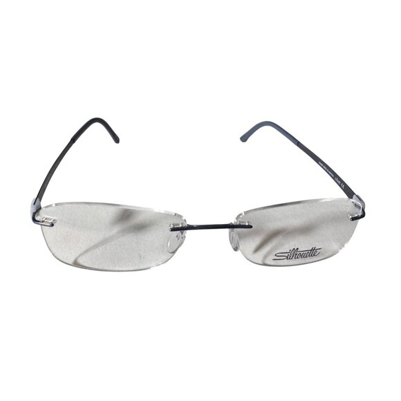 Silhouette Rimless Eyeglasses Frames Only Blue Arms 4496 40 52-17 130 5452 6059 - Picture 1 of 12